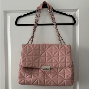 Steve Madden Quilted Shoulder/Crossbody Bag Chain Strap - Pink